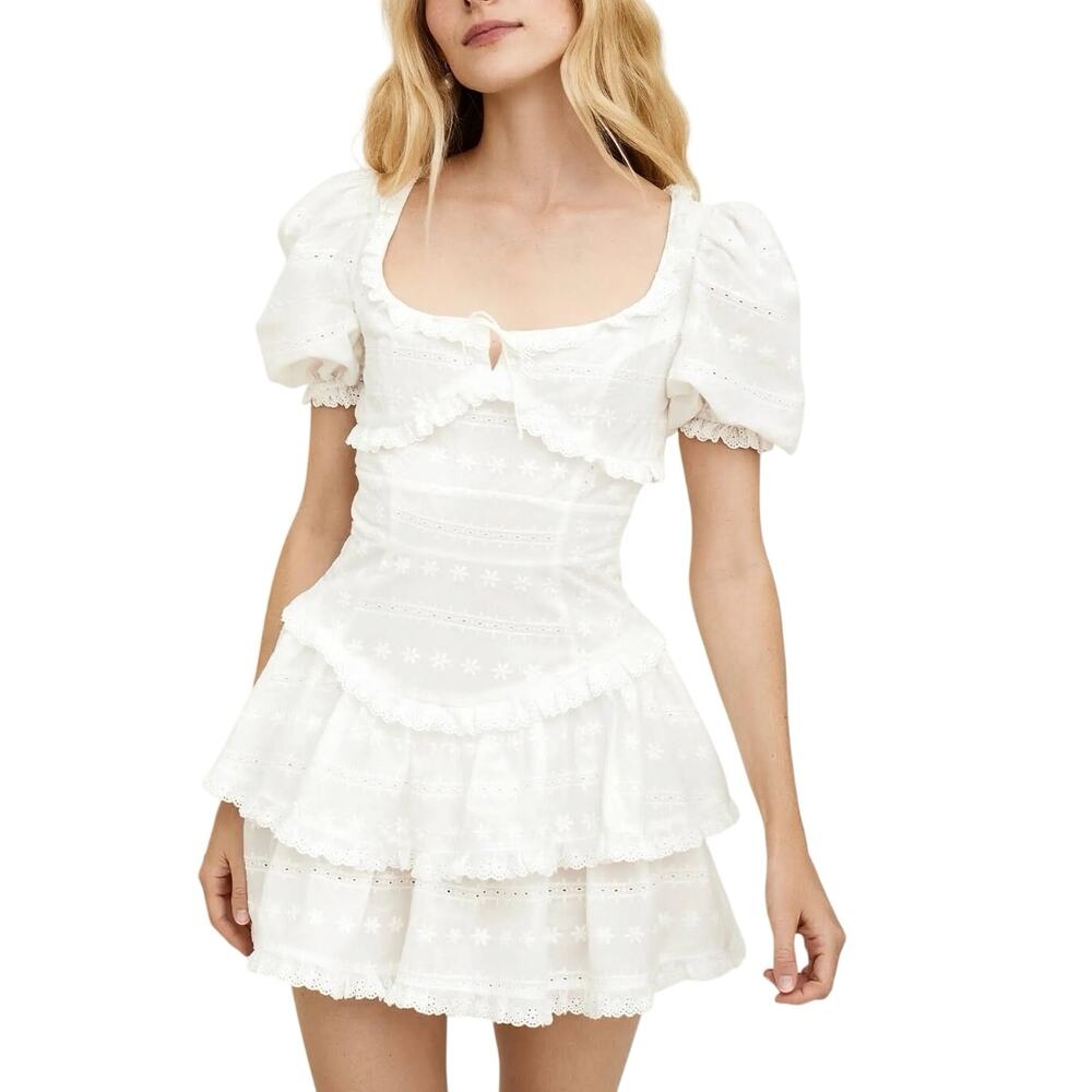 For Love & Lemons Iris Floral Lace Mini Dress - S